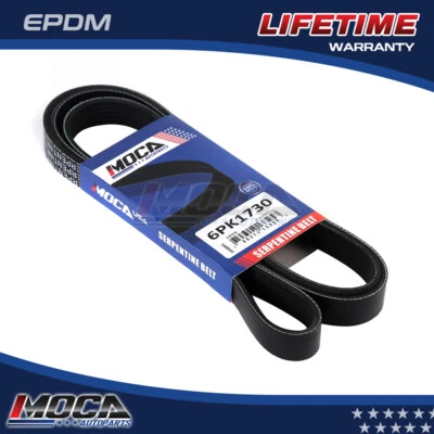 EPDM Serpentine Belt 6PK1730 Fits 1998-1999 BMW 318ti 318i 1.9L Alternator WP PS - Image 1 of 4