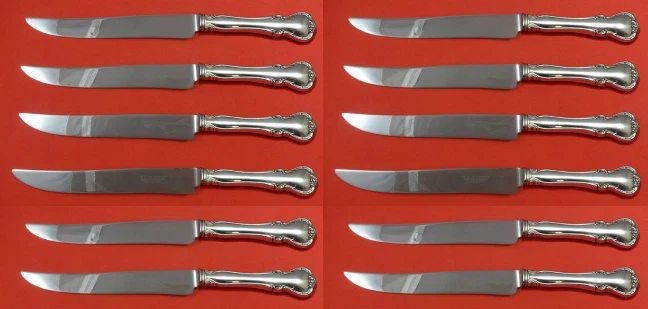 Faca de bife French Provincial by Towle prata esterlina conjunto personalizado 12 peças 8 1/2" - Imagem 1 de 1