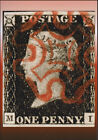 1840 Go UK QV 1d Penny timbre noir MX ------- Taille carte postale photo IMPRESSION PB46