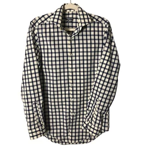 Van Heusen faltenfreies Flex Slim Fit kariertes Hemd 14-14,5 32/33 S marine weiß - Bild 1 von 9