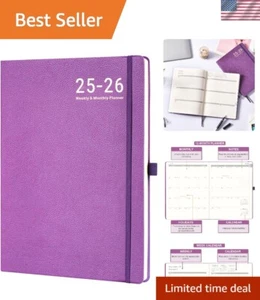 Stylish Planner 2025-2026 – Weekly & Monthly with Back Pocket and Bookmarks - Picture 1 of 11