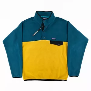 Patagonia Mens Medium LW Synchilla Snap-T Pullover Fleece Jacket Sweater Two-Ton - Picture 1 of 12