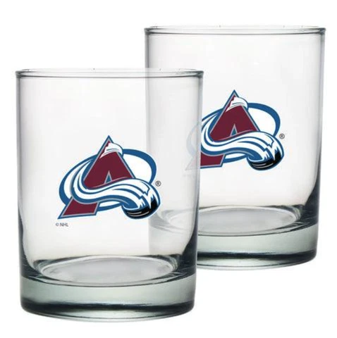 Colorado Avalanche Rocks Glass Set of Two 13.5oz NHL Hockey - Mustang Glassware Cover
