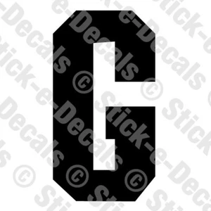 JERSEY LETTER G Vinyl Die Cut Decal Sticker Sport Athlete Alphabet Text - RSD - Picture 1 of 2