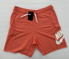 Nike Sportwear Alumni French Terry Shorts AR2375-842 Turf Orange Mens Size Small