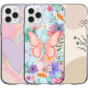 Silicone Cover Case Abstract Pattern Girl Cute Butterfly Love Heart Purple Art