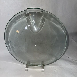 Rare MCM Art Glass Flower Flat Vase On Aluminum Stand UNIQUE! - Picture 1 of 9