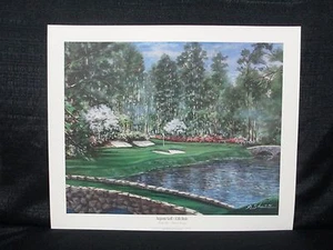 Litografía de golf edición abierta Bobby Sikes Hole 12 Augusta National Masters - Imagen 1 de 3