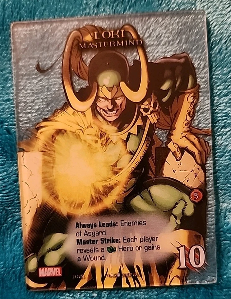 Marvel Legendary Deck Building Card Game Loki Acrílico Tarjeta Promocional Foto 1 de 1