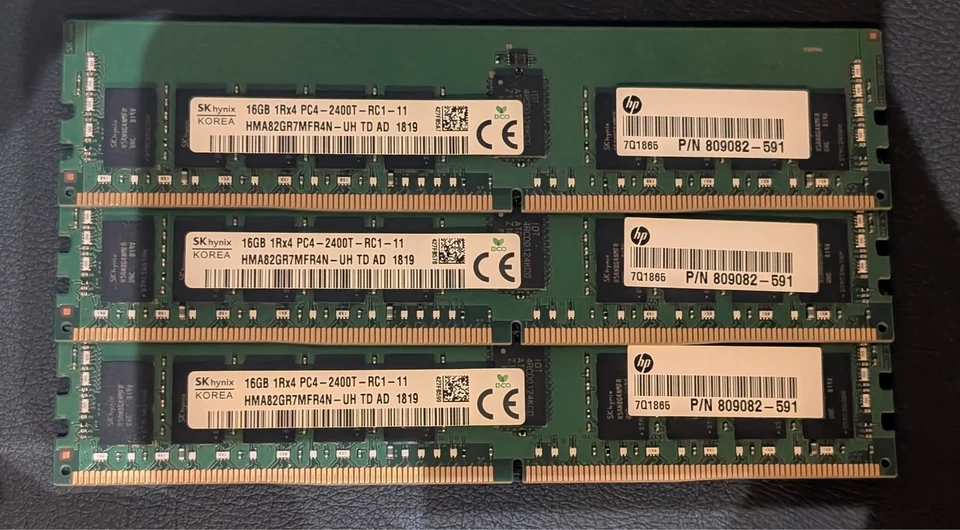 HMA82GR7MFR4N-UH Hynix 16GB PC4-19200 DDR4-2400MHz ECC REG Single Rank Memory - Image 1 of 1