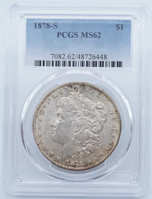 1878 S Morgan Silver Dollar $1 PCGS MS62 - U387 - Image 1 of 4