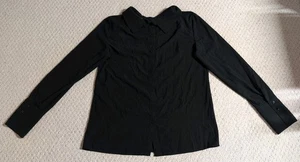Halogen Womens Small Black Polyester Blend Button Up Long Sleeve Dress Shirt 24 - Picture 1 of 9
