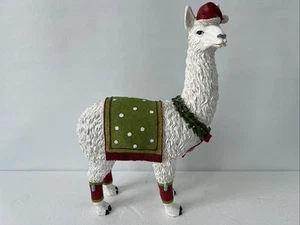 White Resin Christmas Llama - Picture 1 of 8