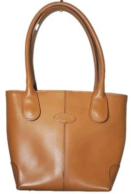 Vintage Tod's Small Tote Handbag Smooth Light Brown Leather - Image 1 of 4