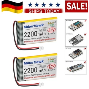 2PCS 903659 Batteria ai Polimeri di Litio 3,7V 2200mAh Batteria LiPo Ricaricabile JST 1,25 - Foto 1 di 9