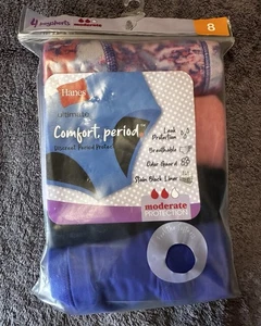 Hanes Girls’ Moderate Comfort Period 4 Pairs Boyshorts - Picture 1 of 3