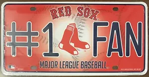 BOSTON RED SOX 6"x12" METAL #1 FAN LICENSE PLATE CAR NEW RICO đź‘€ - Picture 1 of 1