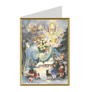 Snowscene Angels Richard Sellmer Christmas Card 105 x 155 mm with envelope - Picture 1 of 1