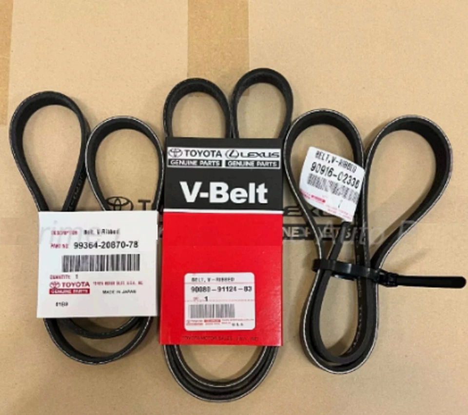 Toyota Tacoma 1998-2004 4 cilindros Juego de 3 correas de transmisión genuinas 2,4 L 2RZ-FE Foto 1 de 1