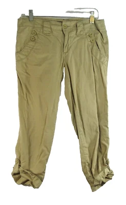 Calvin Klein 牛仔裤女式卡普里裤浅棕褐色纽扣裤腿 6 码 — 第 1/4 张图片