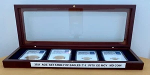 2021-W AGE FAMILY OF Eagles T- 1 Proof 4-Coin Year Set NGC PF70 Ed Moy Signed - Picture 1 of 7