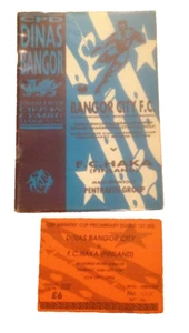 BANGOR CITY V HAKA (FINLAND) - RARE WITH MATCH TICKET - 13/8/98 - Picture 1 of 1