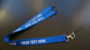Custom Print Personalised Royal Blue Lanyard Any Name Any Text - Picture 1 of 11