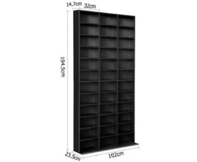 Living Room Office DVD CD Games Books Storage Shelf Unit Rack Adjustable - Black - image 1 of 4