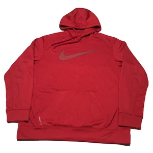 Nike Hoodie Mens Large Red Pullover Swoosh Logo Athletic Sportswear Hip Hop Y2K - Picture 1 of 10