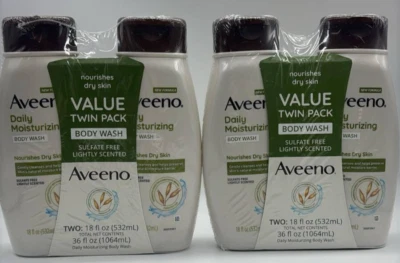 2PK Aveeno Value Twin Pack Body Wash SET ~ 8 FL OZ EACH ~ FAST SHIPPING ~ NEW - Image 1 of 2