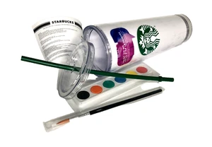 Starbucks Paint On Me Acrylic Tumbler Paint Set 24oz Venti Cold Cup Double Wall - Picture 1 of 5