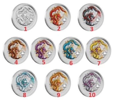 1 UNZEN 999 SILBER - LUNAR DRACHE 2012 -ZUR AUSWAHL - SILBERMÜNZE - SILBERBARREN - Bild 1 von 3