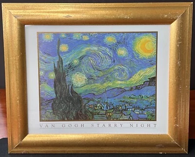 Vintage 1999 Van Gogh Starry Night Framed Print Wall Art by NorthWest Publishing - Image 1 of 4