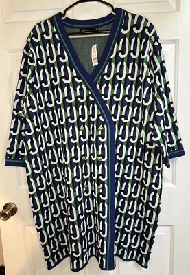 Vestido suéter para mujer NY&Co estampado de eslabones de cadena verde campos talla XXL Foto 1 de 4