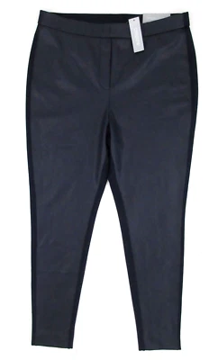 Leggings Chico’s ponte frontal de couro sintético azul tinta tamanho 2 grande/12  - Imagem 1 de 4