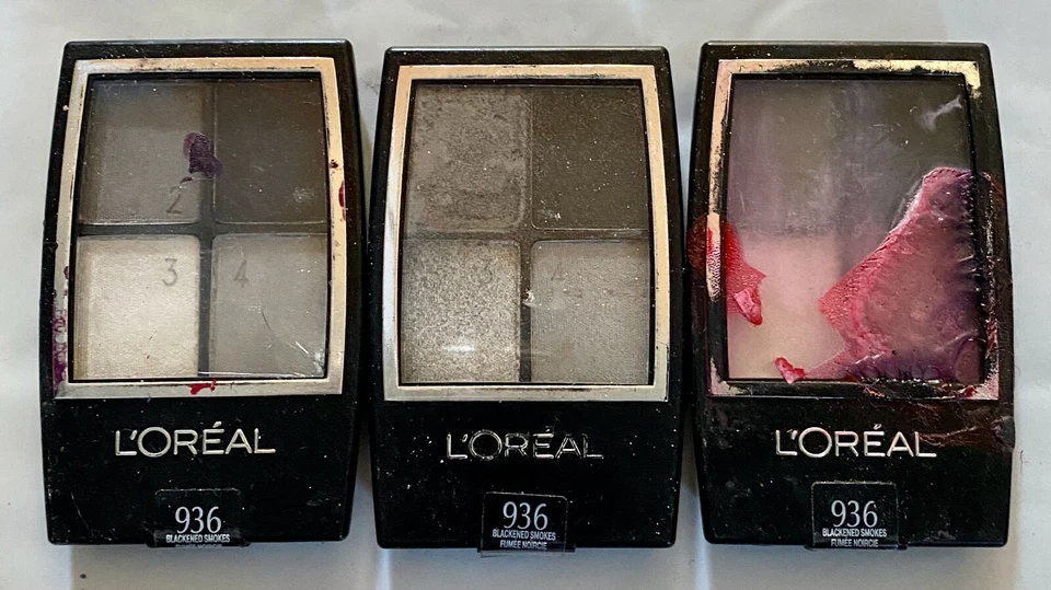 Lot of 3: NEW L'Oreal Wear Infinite Eye Shadow Quad 936 Blackened Smokes (AS IS) - Image 1 of 1