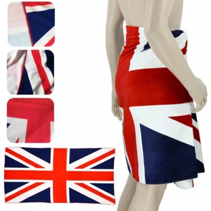 British Large Soft Washcloth Towel Gifts UK Flag Union Jack Pattern Bath Beach - Picture 1 of 6