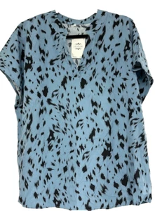 La Mode Womens Short Sleeves Black And Blue Top Size XXL - Bild 1 von 3