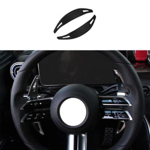 Fit For Benz GLC X254 2023-2024 Black Aluminum Steering Wheel Shift Paddles 2PCS - Picture 1 of 5