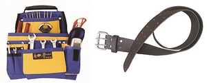 Bolsa de herramientas de contratistas de bolsillo múltiple + cinturón de herramientas de cintura de cuero - Imagen 1 de 1
