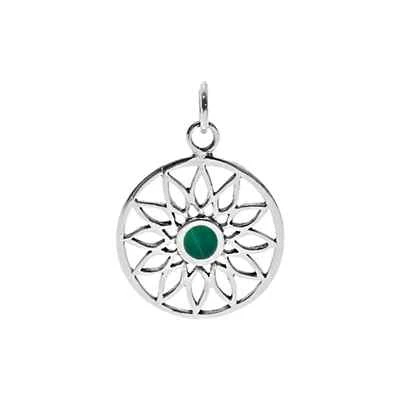 Malachite Sunrise Ciondolo Argento Sterling 925 Marchiato Tutti Catena Lunghezze - Immagine 1 di 3