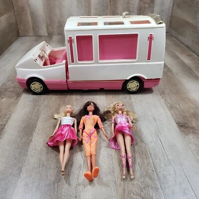 Barbie autocaravana Mattel 1988 de colección cámper con algunas piezas de cámper ~ incompleta con 3 muñecas Foto 1 de 4