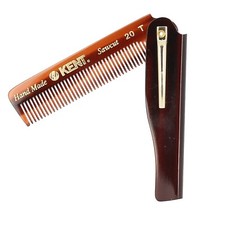 Kent 100mm Folding Pocket Comb With Clip - All Fine 20t