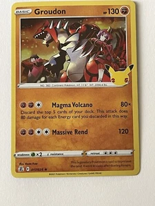 Groudon Holo Rare 017/025 Celebrations 25th Anniversary Pokemon TCG NM-Mint! - Picture 1 of 9