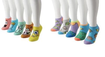 Calcetines Nickelodeon para mujer NUEVOS Rugrats y Bob Esponja 10 pares Nick Toons No Show  Foto 1 de 4
