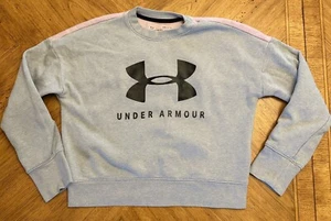 Under Armour Sweatshirt Youth Girls Size Large Gray Pink Coldgear - Picture 1 of 9