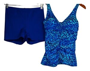 Kim Gravel x Swimsuits For All Women's Plus Sz Swimsuit 18W V-Neck Blue A567735