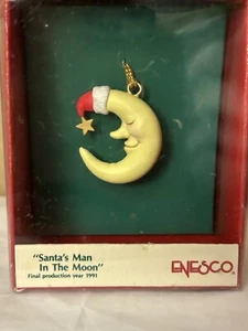 Enesco Small Wonders Santa's Man In The Moon Christmas Ornament 1991  577235 - Picture 1 of 5