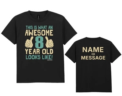BUZZ SHIRTS Jungen T-Shirt 8. Geburtstag Kinder - personalisiert Name Nachricht toll 8 Jahre alt