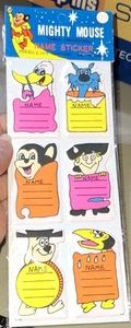 Vintage Stickers, Puffy Mitghy Mouse,name,cartoon Characters, Nip,(CK1) - Picture 1 of 4